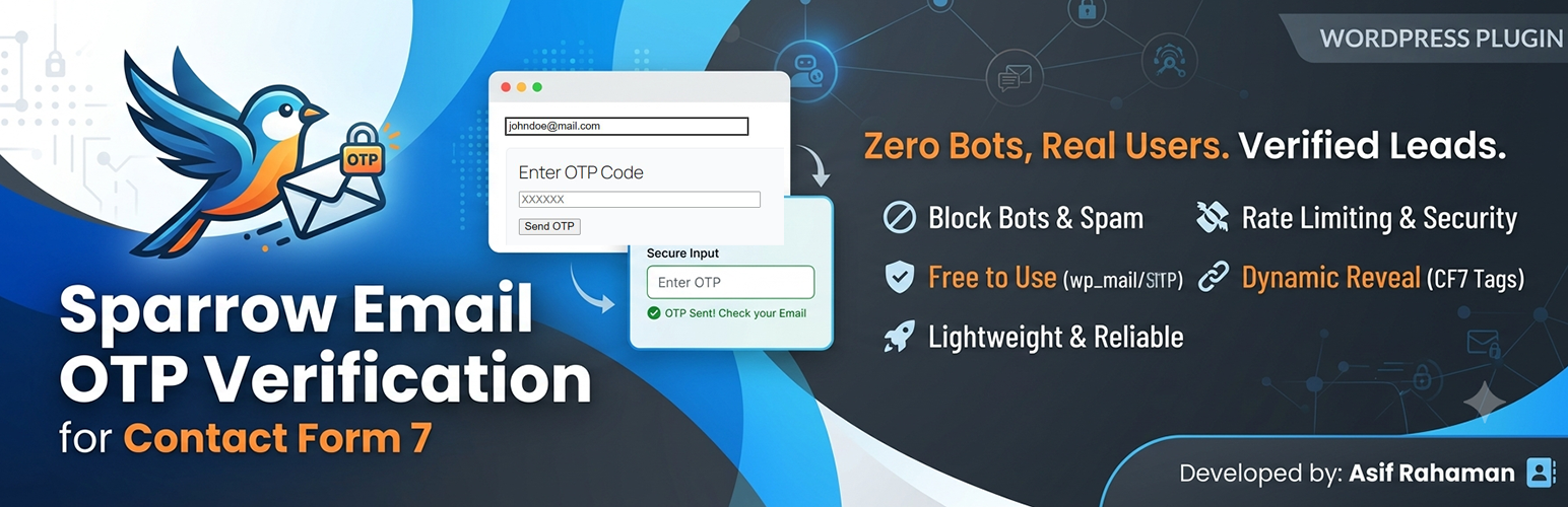 Sparrow Email OTP Verification for Contact Form 7