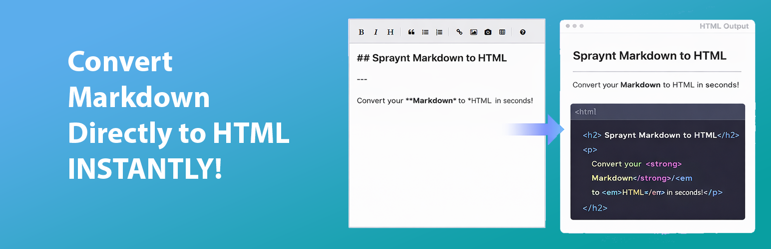 Spraynt Markdown to HTML