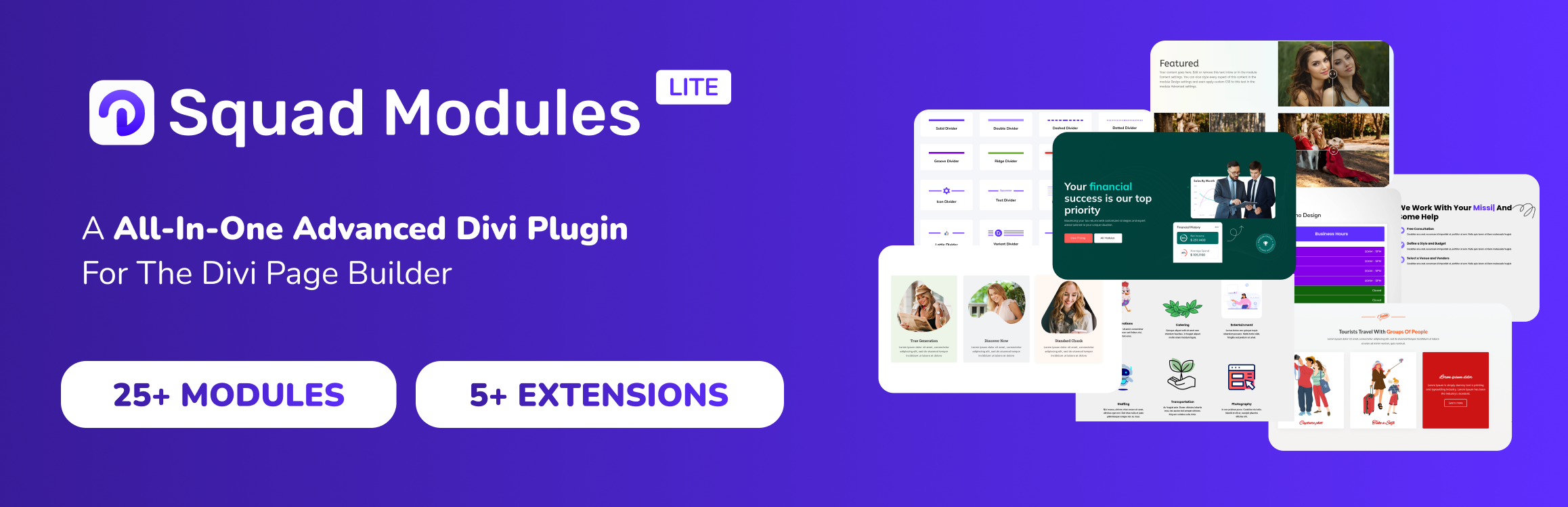 Squad Modules Lite – Advanced Divi Modules for Divi Theme, Extra Theme and Divi Builder
