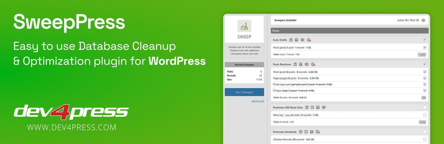 SweepPress: Website Cleanup and Optimization