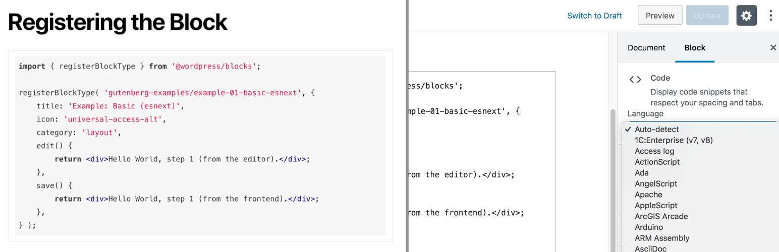 Syntax-highlighting Code Block (with Server-side Rendering)