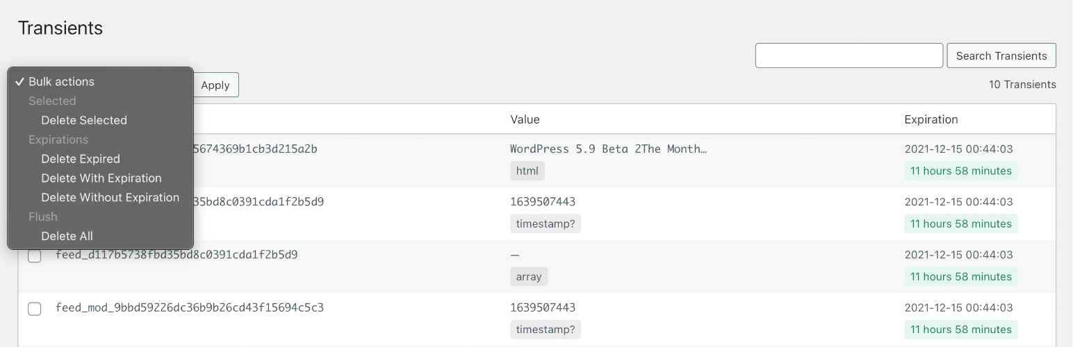 Transients Manager