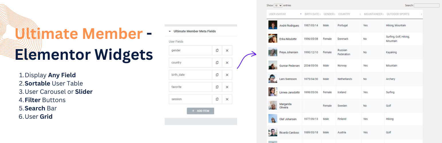 Ultimate Member Widgets for Elementor – User Directory & Member Grid
