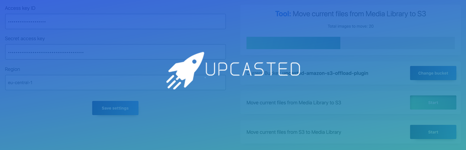Upcasted S3 Offload – AWS S3, DigitalOcean Spaces, Backblaze, MinIO Storage Integration