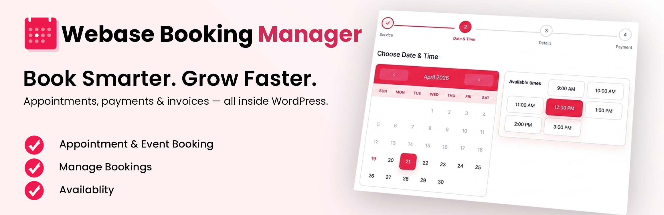 Webase Booking Manager