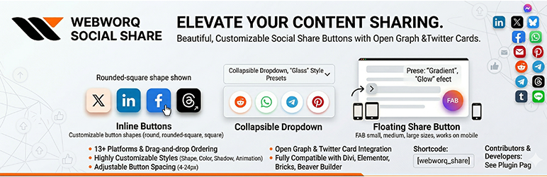 Webworq Social Share Buttons