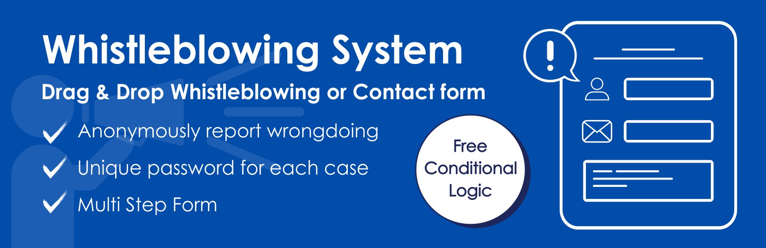 Whistleblowing & Contact Form – Secure, Anonymous, Drag & Drop Builder