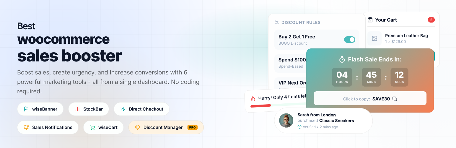wiseCampaign – Banners, Discounts & Sales Notifications for WooCommerce