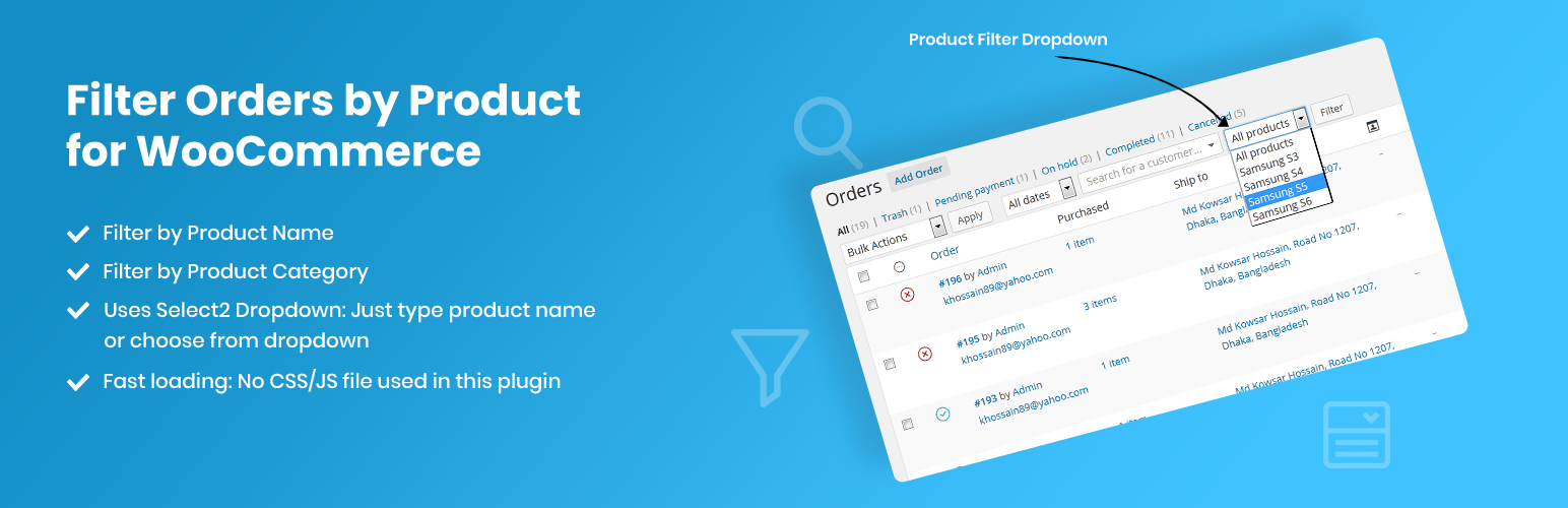 Filter Orders by Product for WooCommerce