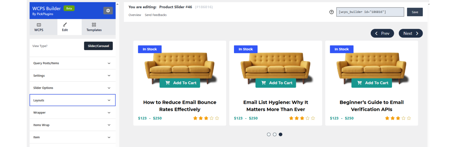 Product Slider, Product Grid, Product Masonry