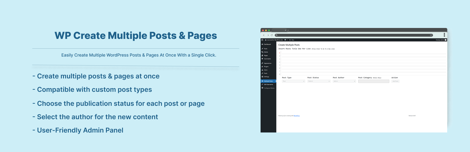 WP Create Multiple Posts & Pages