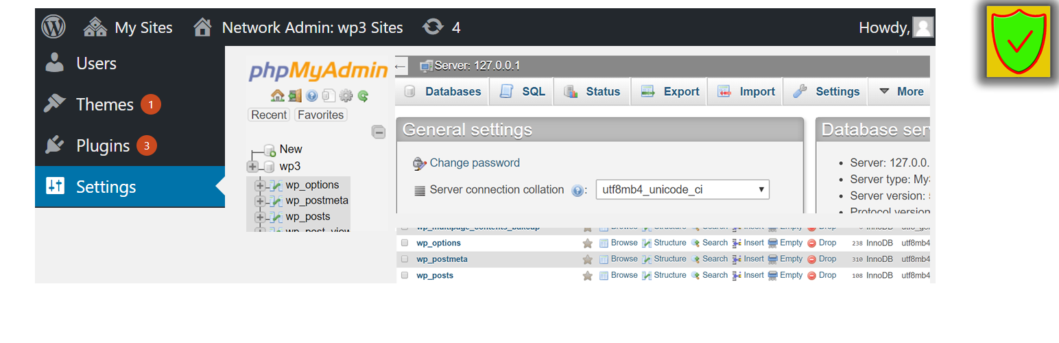 WP phpMyAdmin