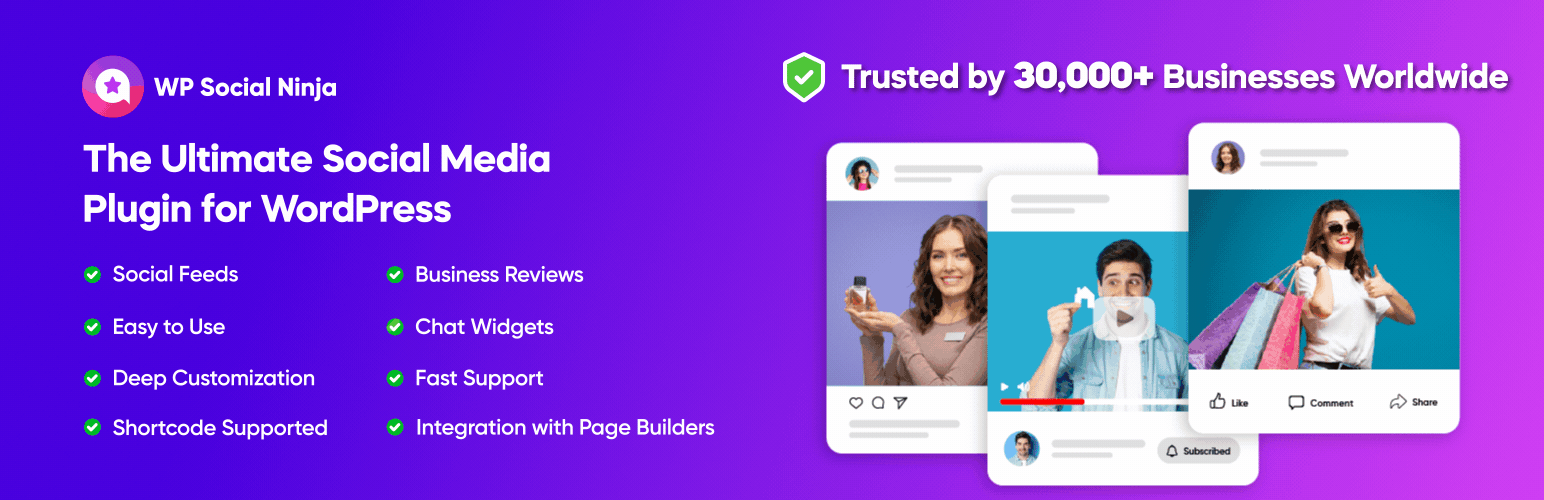 WP Social Ninja – Embed Social Feeds, User Reviews & Chat Widgets