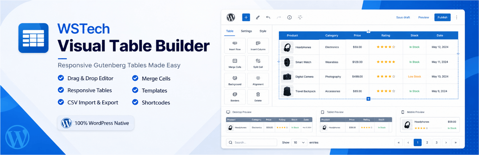 WSTech Visual Table Builder
